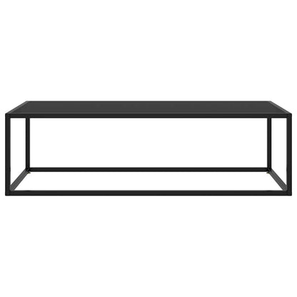 Tavolino da Salotto Nero con Vetro Nero 120x50x35 cm | homemem39