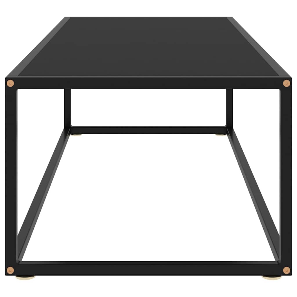 Tavolino da Salotto Nero con Vetro Nero 120x50x35 cm | homemem39