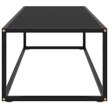 Tavolino da Salotto Nero con Vetro Nero 120x50x35 cm | homemem39