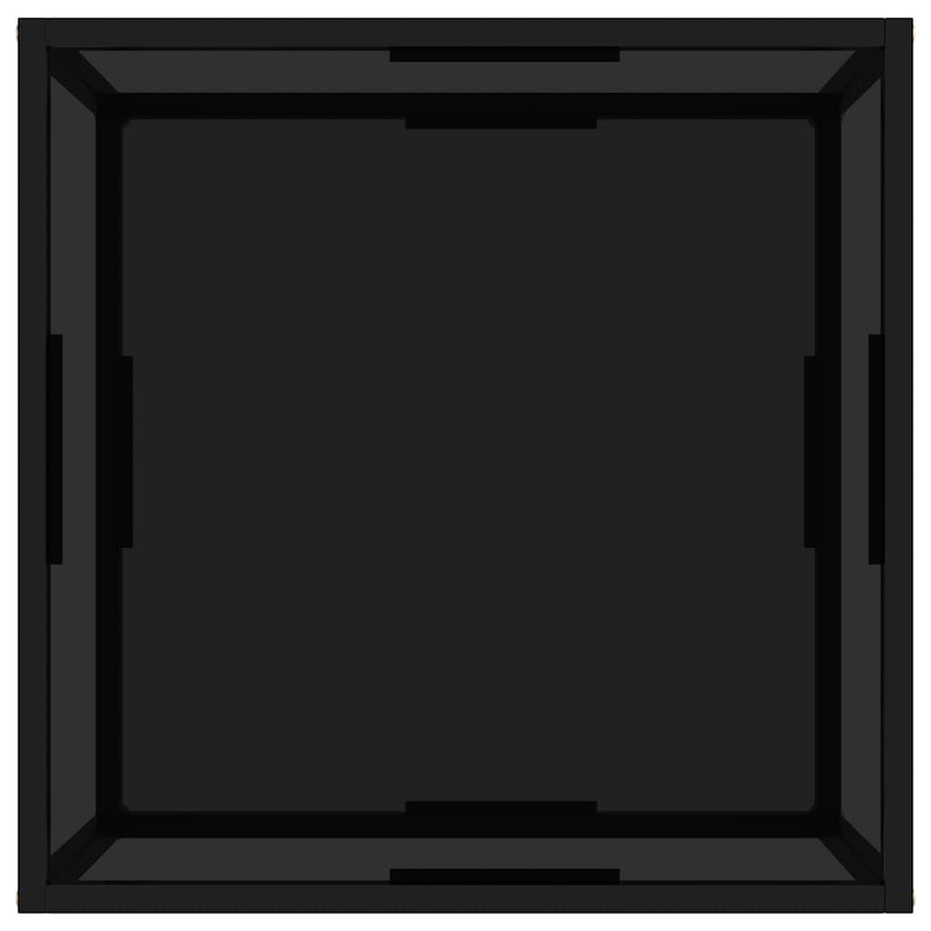 Tavolino da Salotto Nero 60x60x35 cm in Vetro Temperato | homemem39