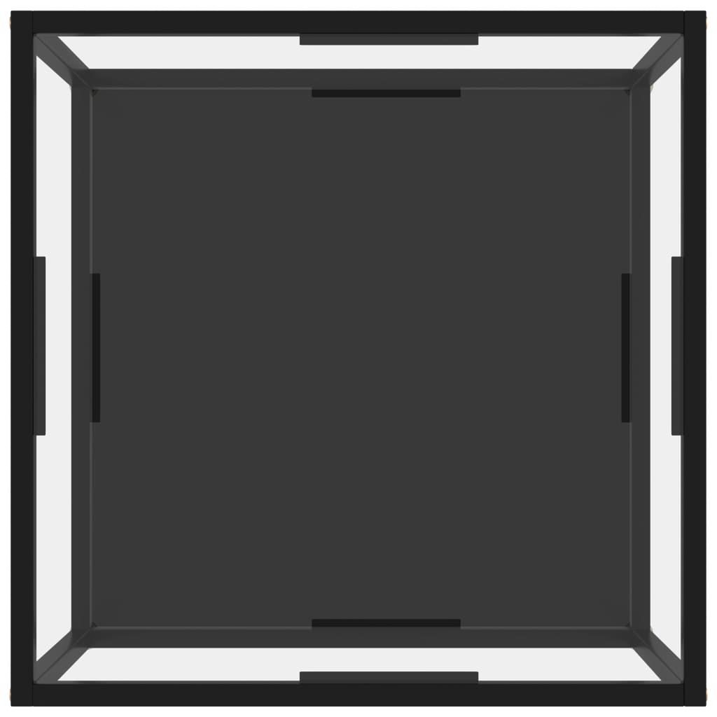 Tavolino Trasparente e Nero 60x60x35cm in Vetro Temperato | homemem39