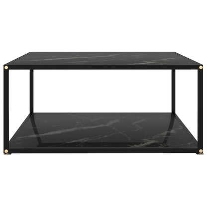 Tavolino da Salotto Nero 80x80x35 cm in Vetro Temperato | homemem39