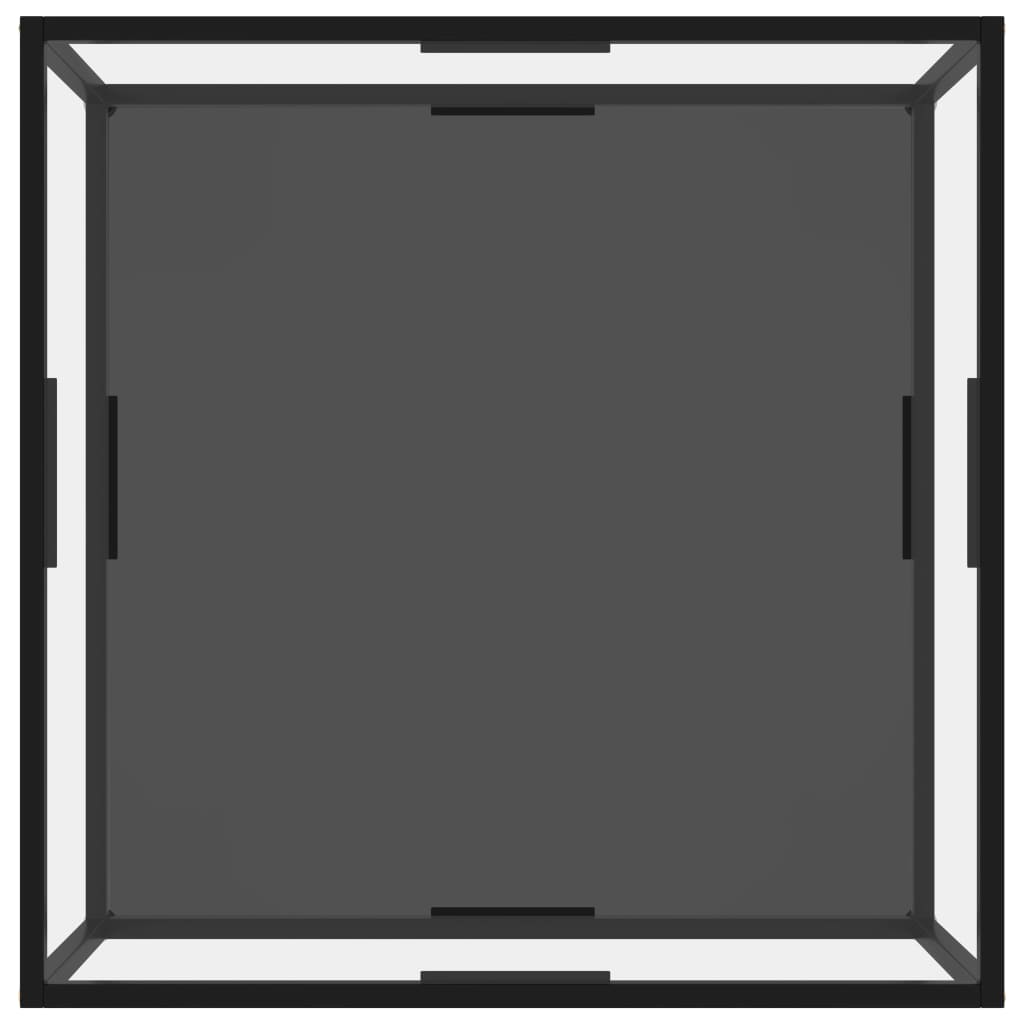 Tavolino Trasparente e Nero 80x80x35cm in Vetro Temperato | homemem39
