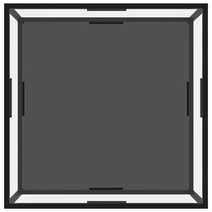 Tavolino Trasparente e Nero 80x80x35cm in Vetro Temperato | homemem39