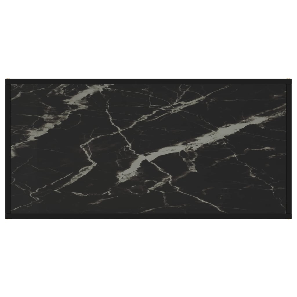 Tavolino da Salotto Nero 100x50x35 cm in Vetro Temperato | homemem39