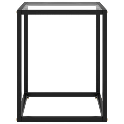 Tavolino da Salotto Nero con Vetro Temperato 40x40x50 cm | homemem39