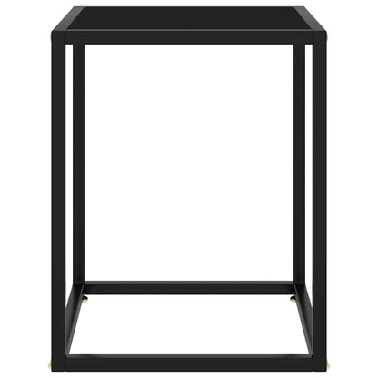 Tavolino da Salotto Nero con Vetro Nero 40x40x50 cm | homemem39
