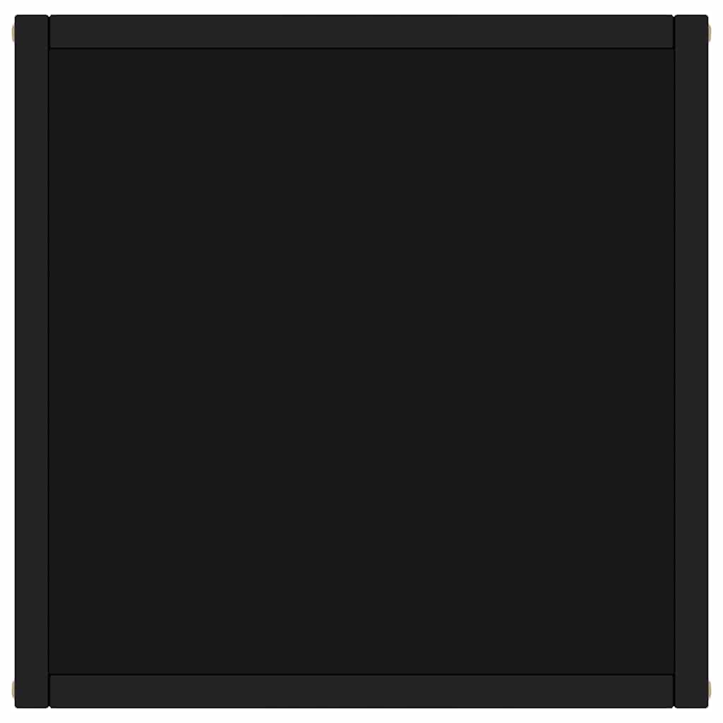 Tavolino da Salotto Nero con Vetro Nero 40x40x50 cm | homemem39