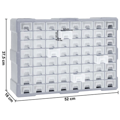 Mobile Contenitore con 64 Cassetti 52x16x37,5 cm | homemem39