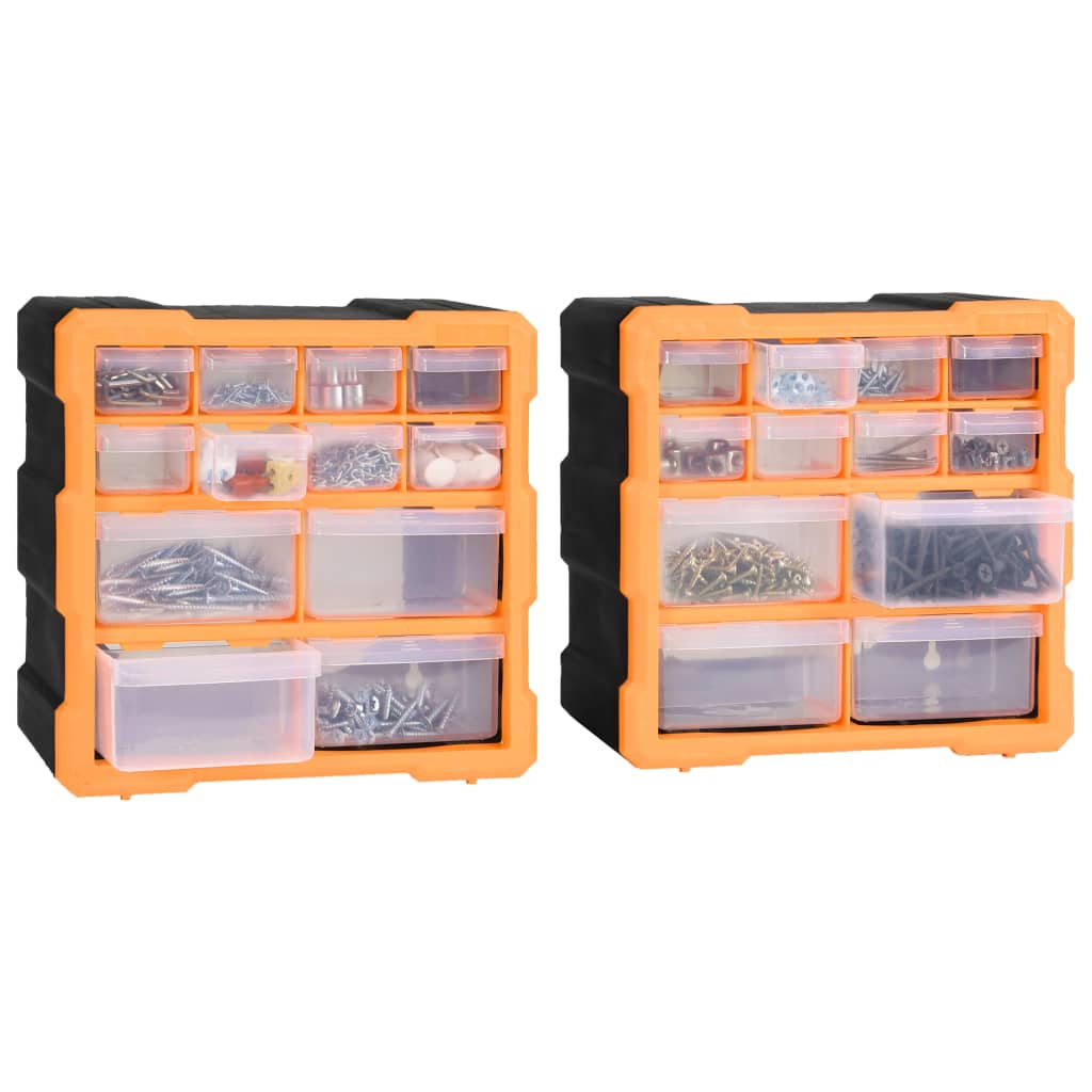 Mobili Contenitori con 12 Cassetti 2 pz 26,5x16x26 cm | homemem39