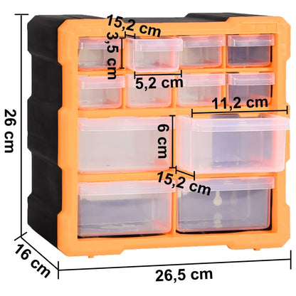 Mobili Contenitori con 12 Cassetti 2 pz 26,5x16x26 cm | homemem39