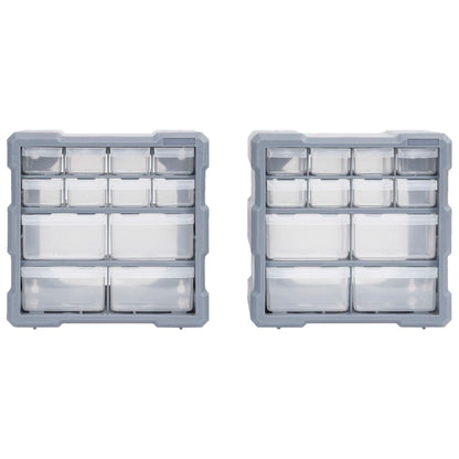 Mobili Contenitori con 12 Cassetti 2 pz 26,5x16x26 cm