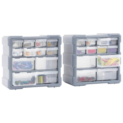 Mobili Contenitori con 12 Cassetti 2 pz 26,5x16x26 cm - homemem39