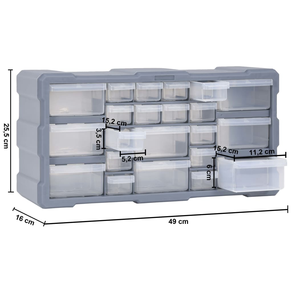 Mobile Contenitore con 22 Cassetti 49x16x25,5 cm