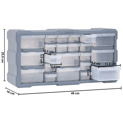Mobile Contenitore con 22 Cassetti 49x16x25,5 cm
