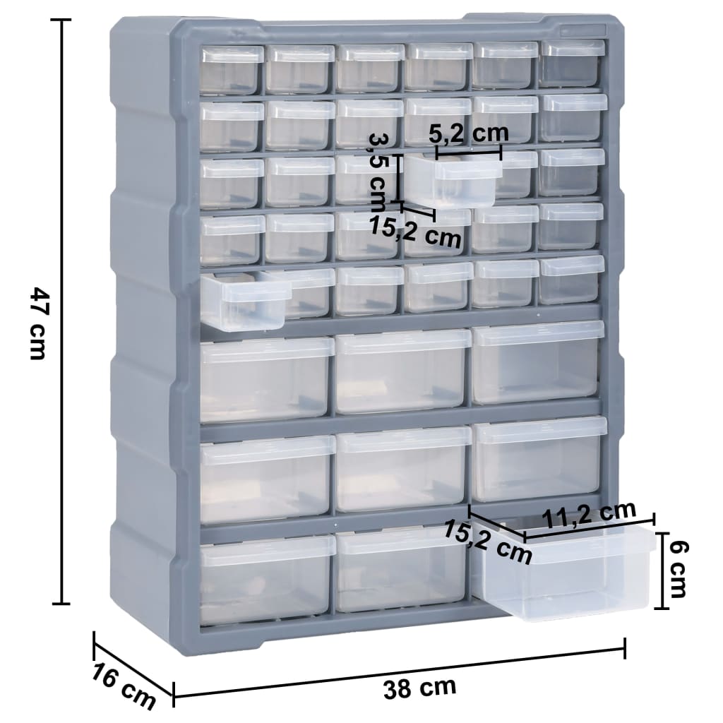 Mobile Contenitore con 39 Cassetti 38x16x47 cm | homemem39