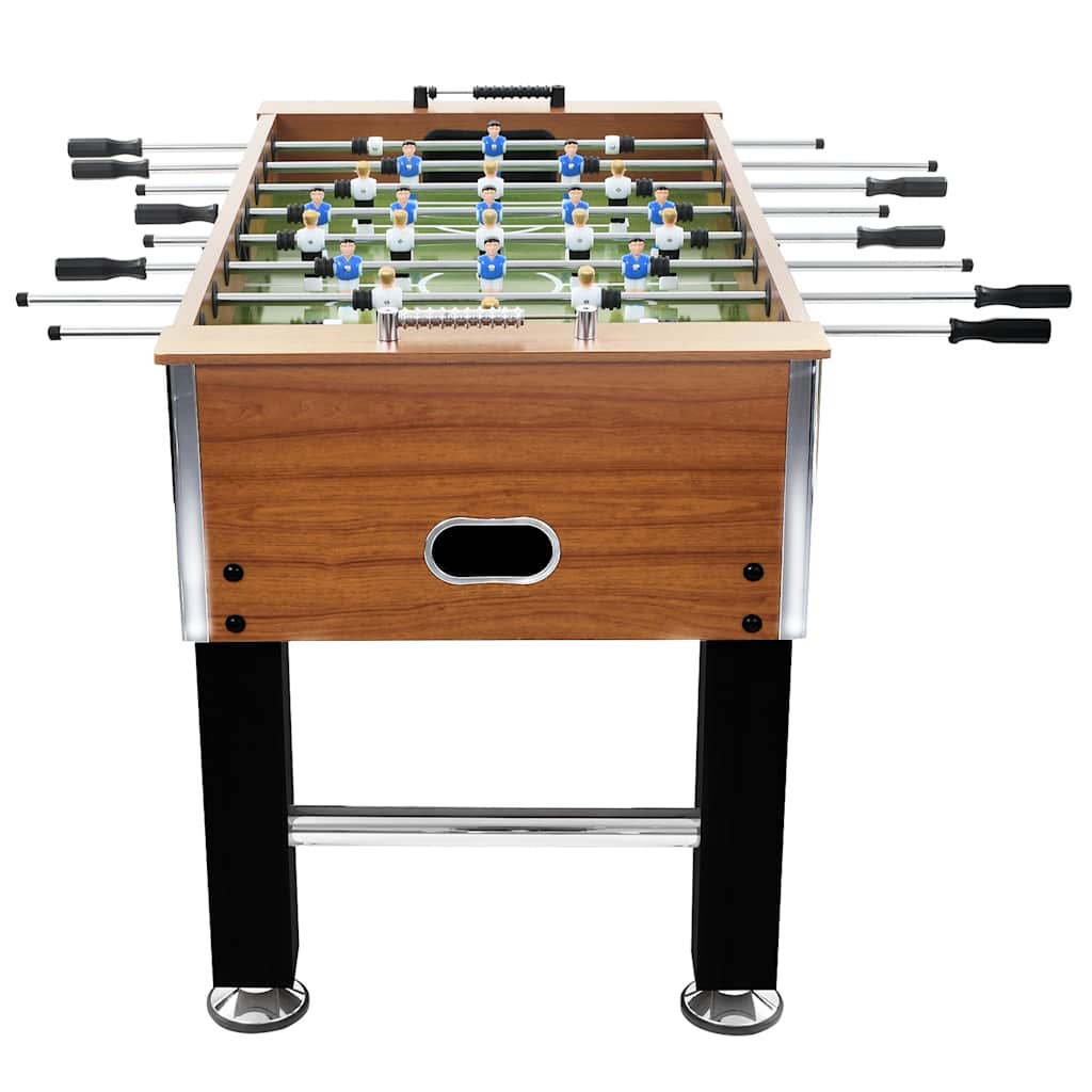 Tavolo Calcio Balilla Acciaio 140x74,5x87,5cm Marroncino e Nero - homemem39