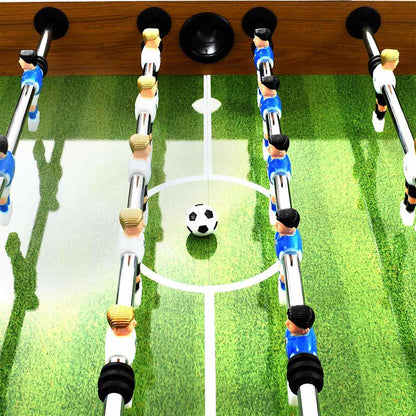 Tavolo Calcio Balilla Acciaio 140x74,5x87,5cm Marroncino e Nero - homemem39
