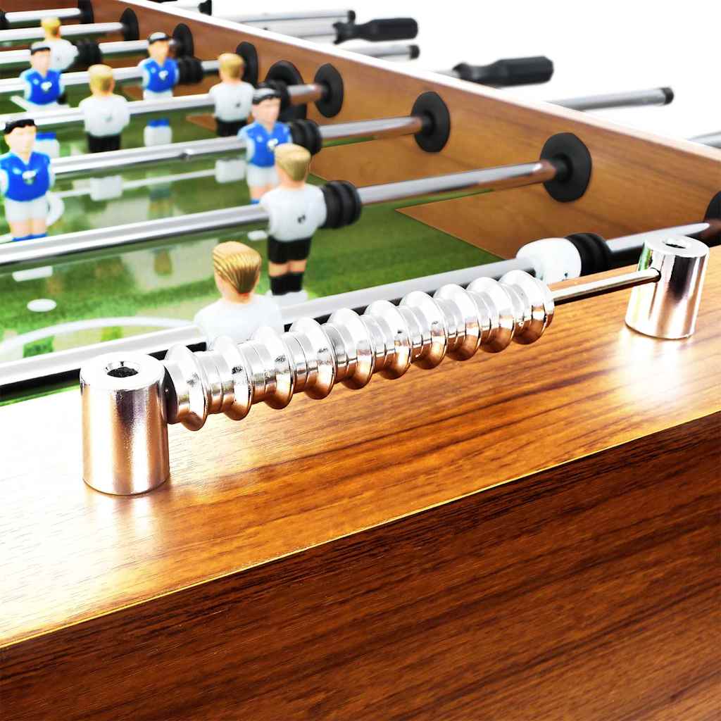 Tavolo Calcio Balilla Acciaio 140x74,5x87,5cm Marroncino e Nero - homemem39
