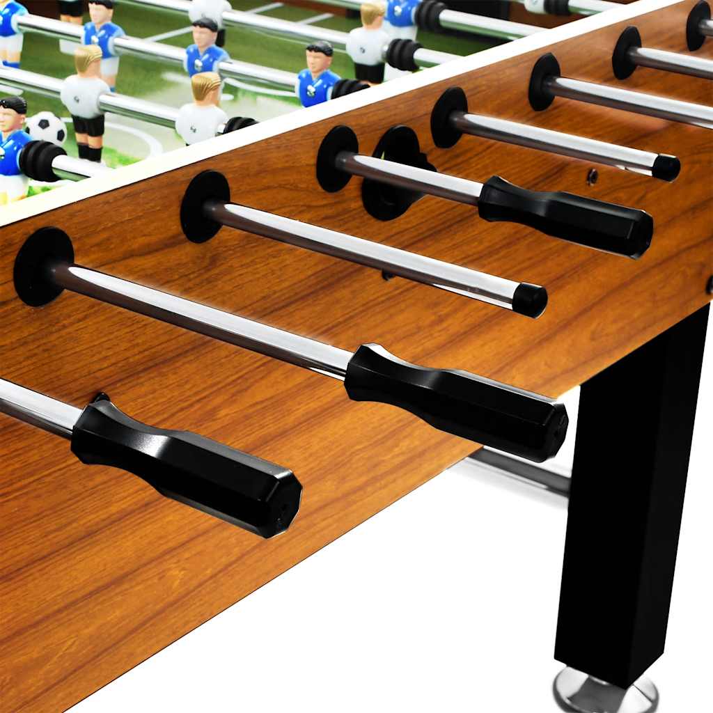 Tavolo Calcio Balilla Acciaio 140x74,5x87,5cm Marroncino e Nero - homemem39