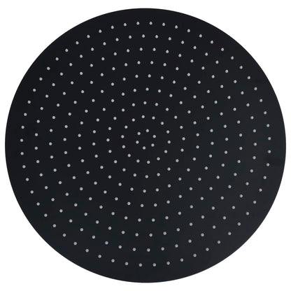 Regenduschkopf aus Edelstahl, 50 cm, rund, Schwarz