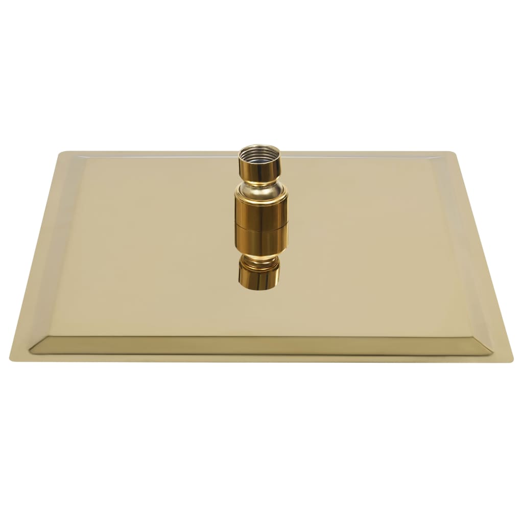 Testa Doccia a Pioggia in Acciaio Inox 20x20cm Quadrata Oro - homemem39