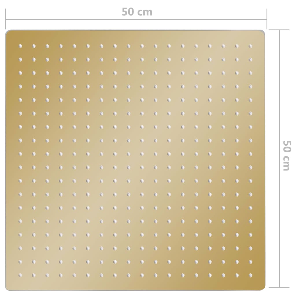 Testa Doccia a Pioggia in Acciaio Inox 50x50 cm Quadrata Oro - homemem39