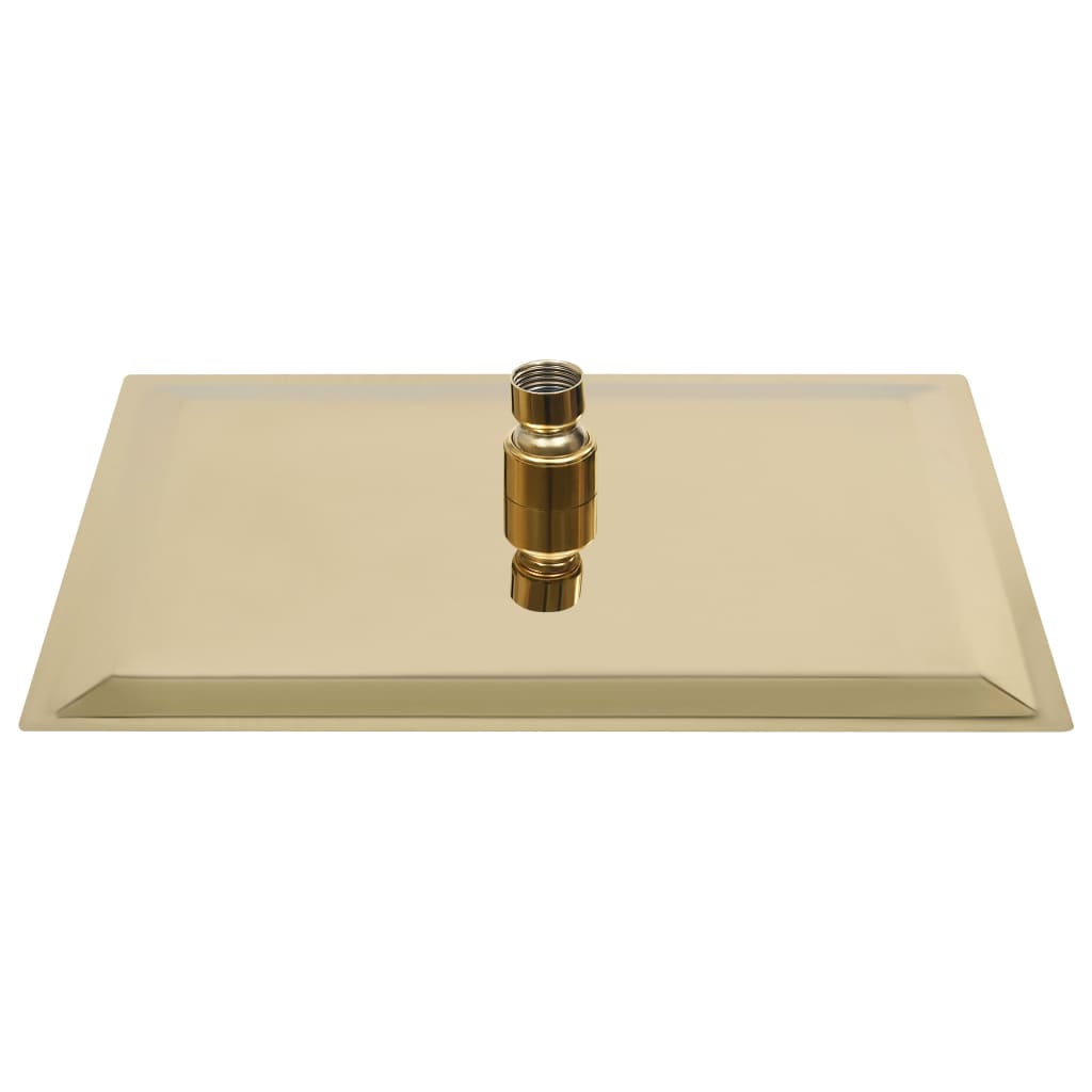 Testa Doccia a Pioggia in Acciaio Inox 30x20cm Rettangolare Oro - homemem39