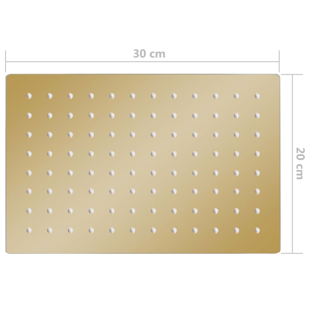 Testa Doccia a Pioggia in Acciaio Inox 30x20cm Rettangolare Oro - homemem39