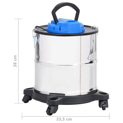 Aspiracenere con Filtro HEPA 1200 W 20 L in Acciaio Inox - homemem39