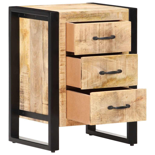 Comodino 40x35x55 cm in Legno Massello di Mango