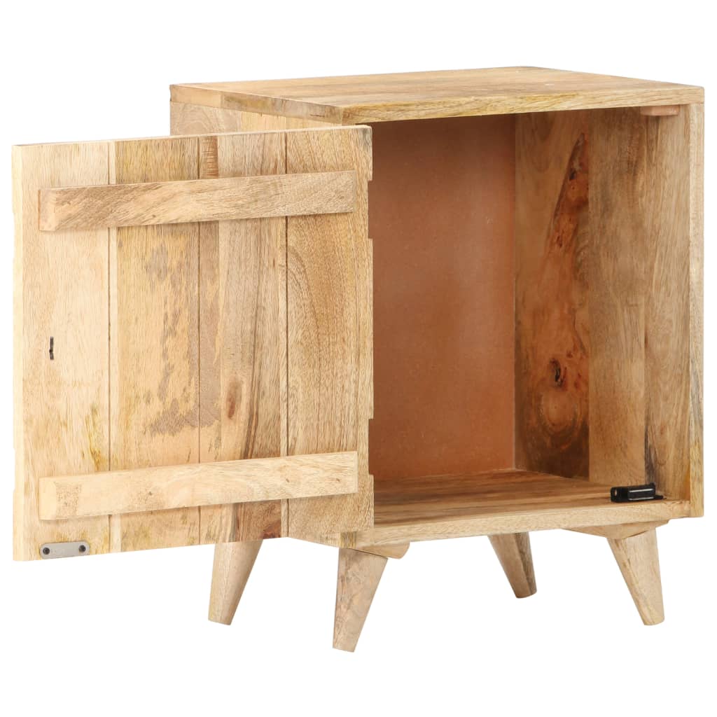 Comodino Intagliato 40x30x50 cm in Legno Massello di Mango - homemem39