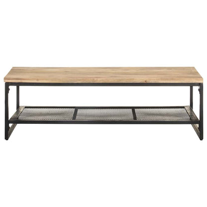 Tavolino da Salotto 110x60x35 cm in Legno Massello di Mango