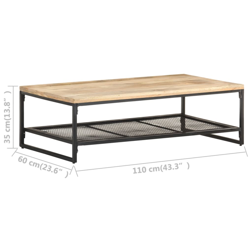 Tavolino da Salotto 110x60x35 cm in Legno Massello di Mango | homemem39