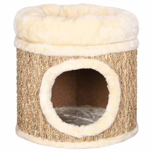 Cuccia per Gatti con Cuscino Lusso 33 cm in Giunco - homemem39
