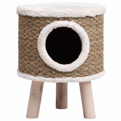 Cuccia per Gatti con Gambe in Legno 41 cm in Giunco - homemem39