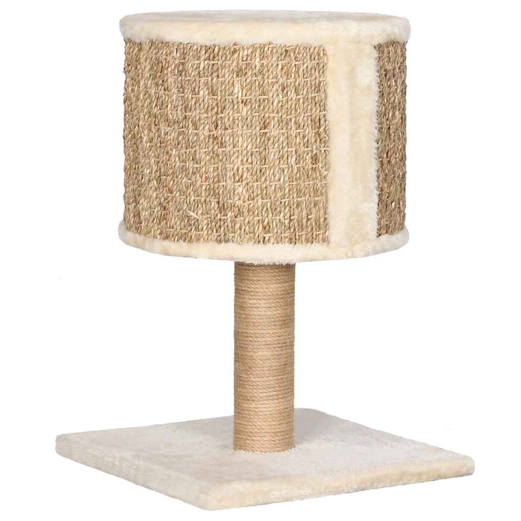 Albero per Gatti con Casetta e Palo Tiragraffi 52 cm in Giunco - homemem39