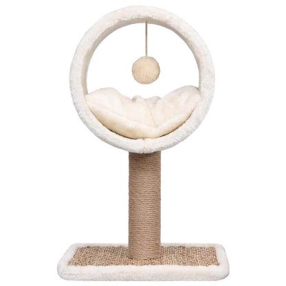Albero per Gatti con Tunnel in Alto e Giocattolo 56cm in Giunco - homemem39