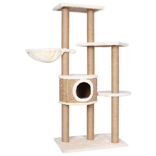 Albero per Gatti con Palo Tiragraffi 126 cm in Giunco - homemem39