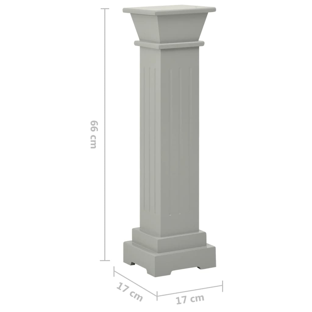 Piedistallo per Piante Quadrato Classico Grigio 17x17x66 cm MDF - homemem39