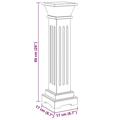 Piedistallo per Piante Quadrato Classico Grigio 17x17x66 cm MDF