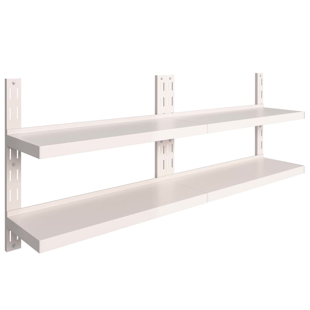 Mensole Galleggianti a 2 Livelli 2 pz in Acciaio Inox 200x30 cm | homemem39