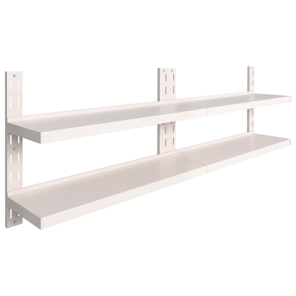 Mensole Galleggianti a 2 Livelli 2 pz in Acciaio Inox 240x30 cm | homemem39
