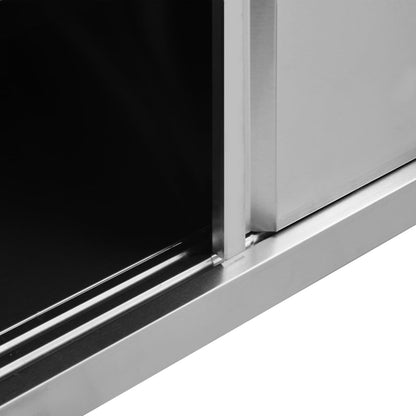 Tavoli da Lavoro Ante Scorrevoli 2 pz 200x50x(95-97) cm Acciaio - homemem39