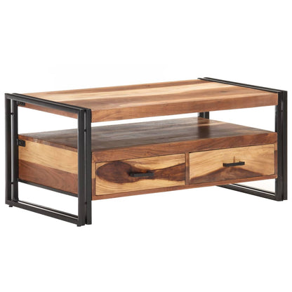 Tavolino da Salotto 100x55x45 cm in Legno Massello di Acacia | homemem39