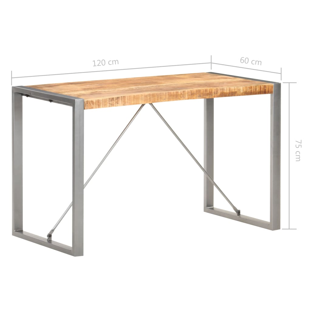 Tavolo da Pranzo 120x60x75 cm in Legno Massello di Mango Grezzo | homemem39
