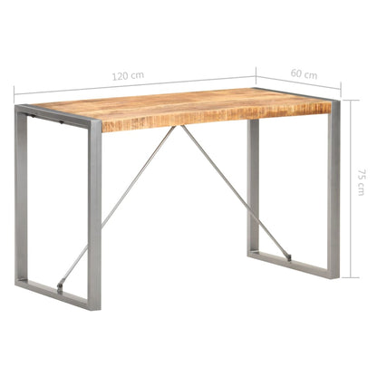 Tavolo da Pranzo 120x60x75 cm in Legno Massello di Mango Grezzo | homemem39