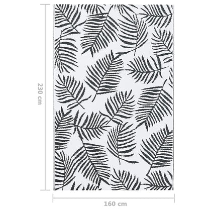Tappeto da Esterni ARAKIL Bianco e Nero 160x230 cm in PP | homemem39