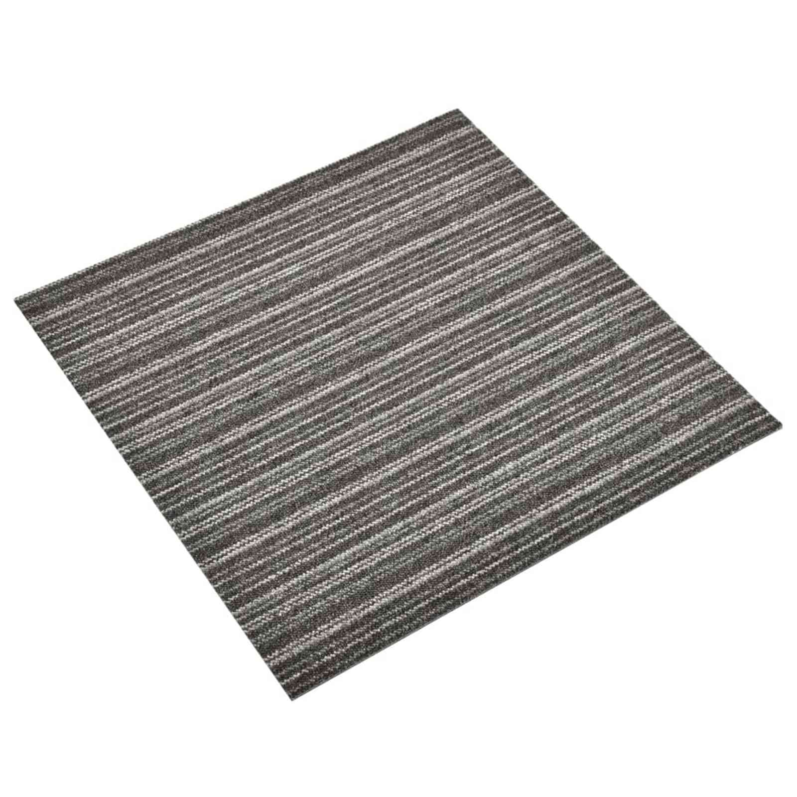 Tappeto 20 pcs Antracite Striato 50 x 50 cm 100% Polipropilene | homemem39