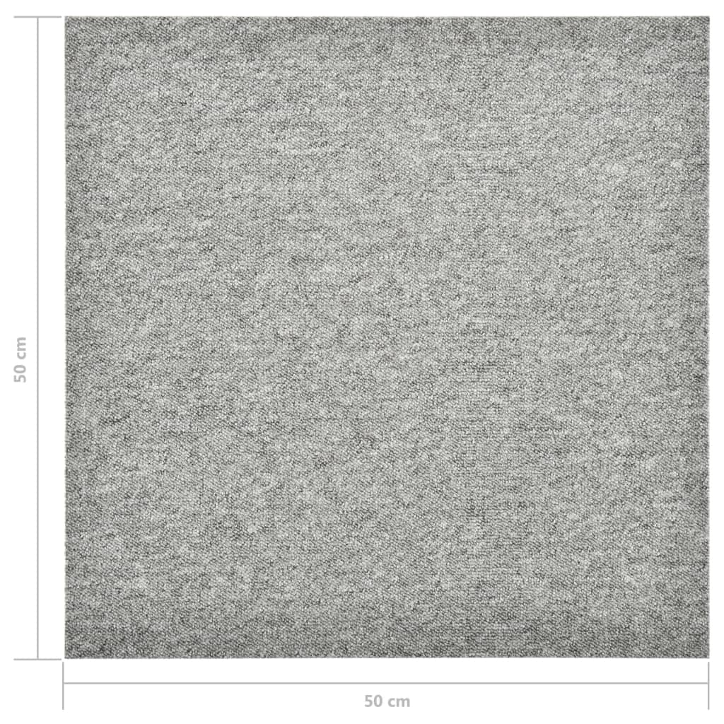 Quadrotte di Moquette 20 pz 5 m² 50x50 cm Grigio Chiaro